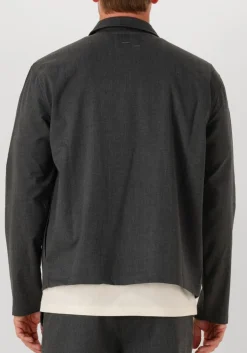 FILLING PIECES grijze overshirts coach jacket twill wool grijs