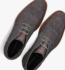 FLORIS VAN BOMMEL grijze veterschoenen sfm-50159 crepi grijs