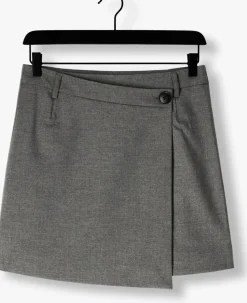 GESTUZ grijze minirok gzpaula melange mw wrap skirt grijs Discount
