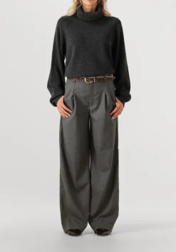 GESTUZ grijze wijde broek gzpaula melange mw wide pants grijs Best