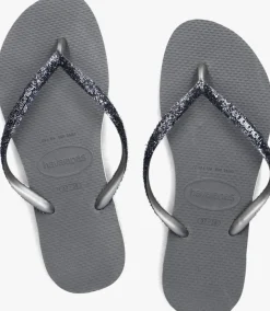 HAVAIANAS grijze teenslippers kids slim glitter ii grijs Discount