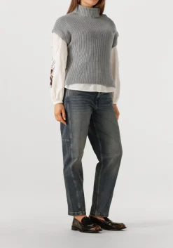 MOS MOSH grijze coltrui mmbiola bine knit vest grijs