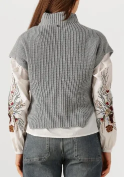 MOS MOSH grijze coltrui mmbiola bine knit vest grijs