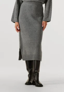 MOS MOSH grijze midirok mmbryndis knit skirt grijs Clearance