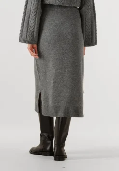 MOS MOSH grijze midirok mmbryndis knit skirt grijs Clearance