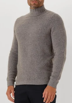 PROFUOMO grijze coltrui pullover mock neck boiled wool bruin Discount