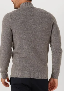 PROFUOMO grijze coltrui pullover mock neck boiled wool bruin Discount