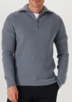 PROFUOMO grijze trui pullover half zip blauw Hot