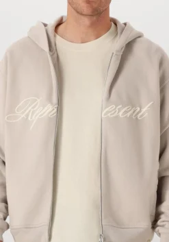 REPRESENT grijze vest script logo zip hoodie grijs Clearance