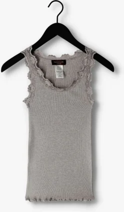 ROSEMUNDE grijze top silk top w/ lace grijs New