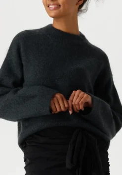 SECOND FEMALE grijze trui brook knit drop shoulder o-neck grijs Sale