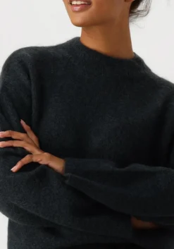 SECOND FEMALE grijze trui brook knit drop shoulder o-neck grijs Sale