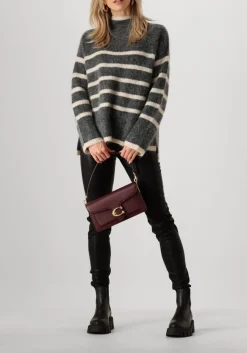 SECOND FEMALE grijze trui ovalis knit t-neck grijs Outlet