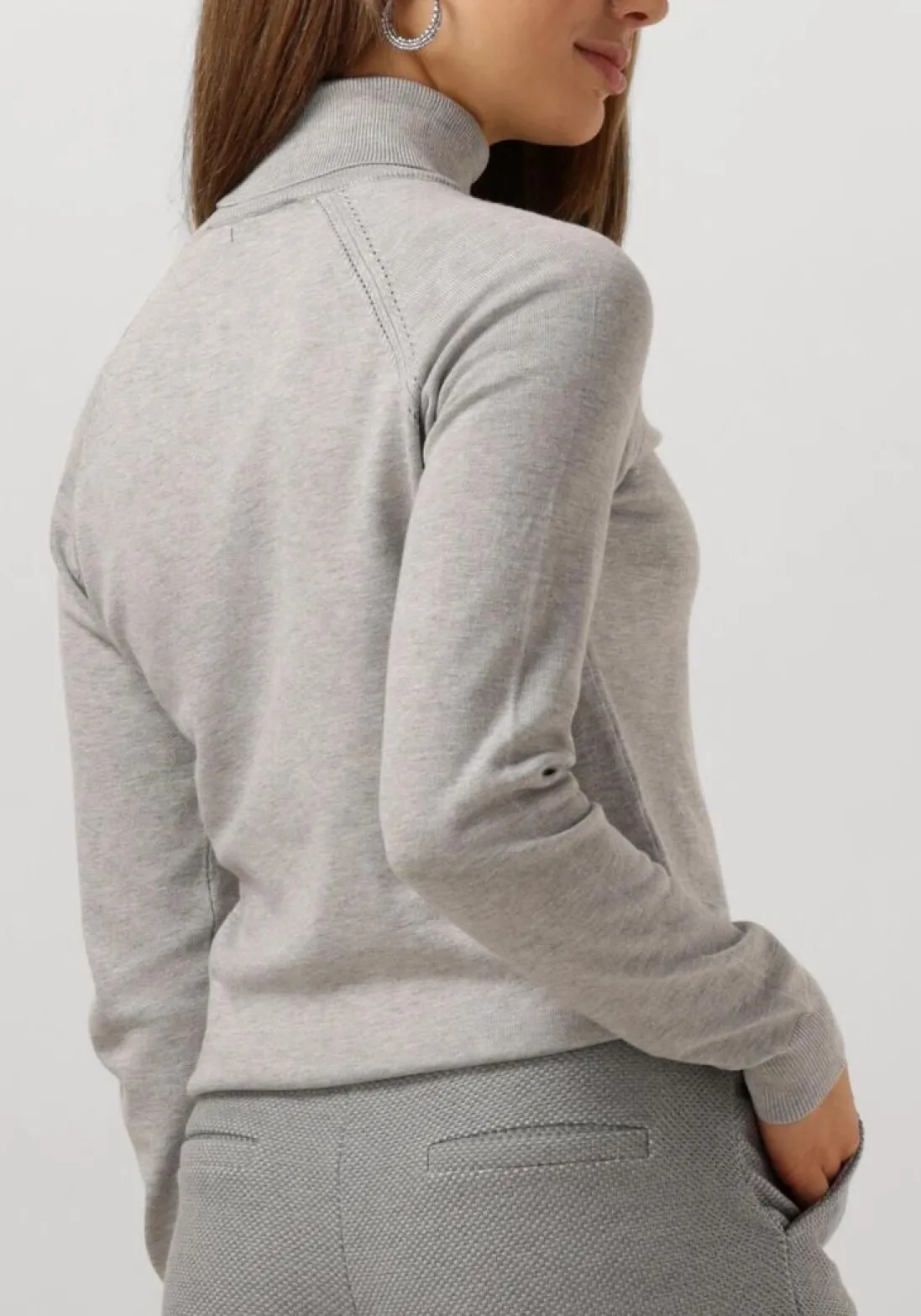 SUMMUM grijze coltrui turtle neck sweater soft viscose polyamide knit grijs Discount