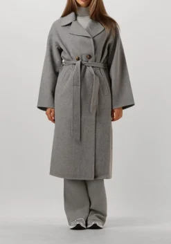 SUMMUM grijze mantel long coat wool classic grijs Discount