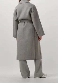 SUMMUM grijze mantel long coat wool classic grijs Discount