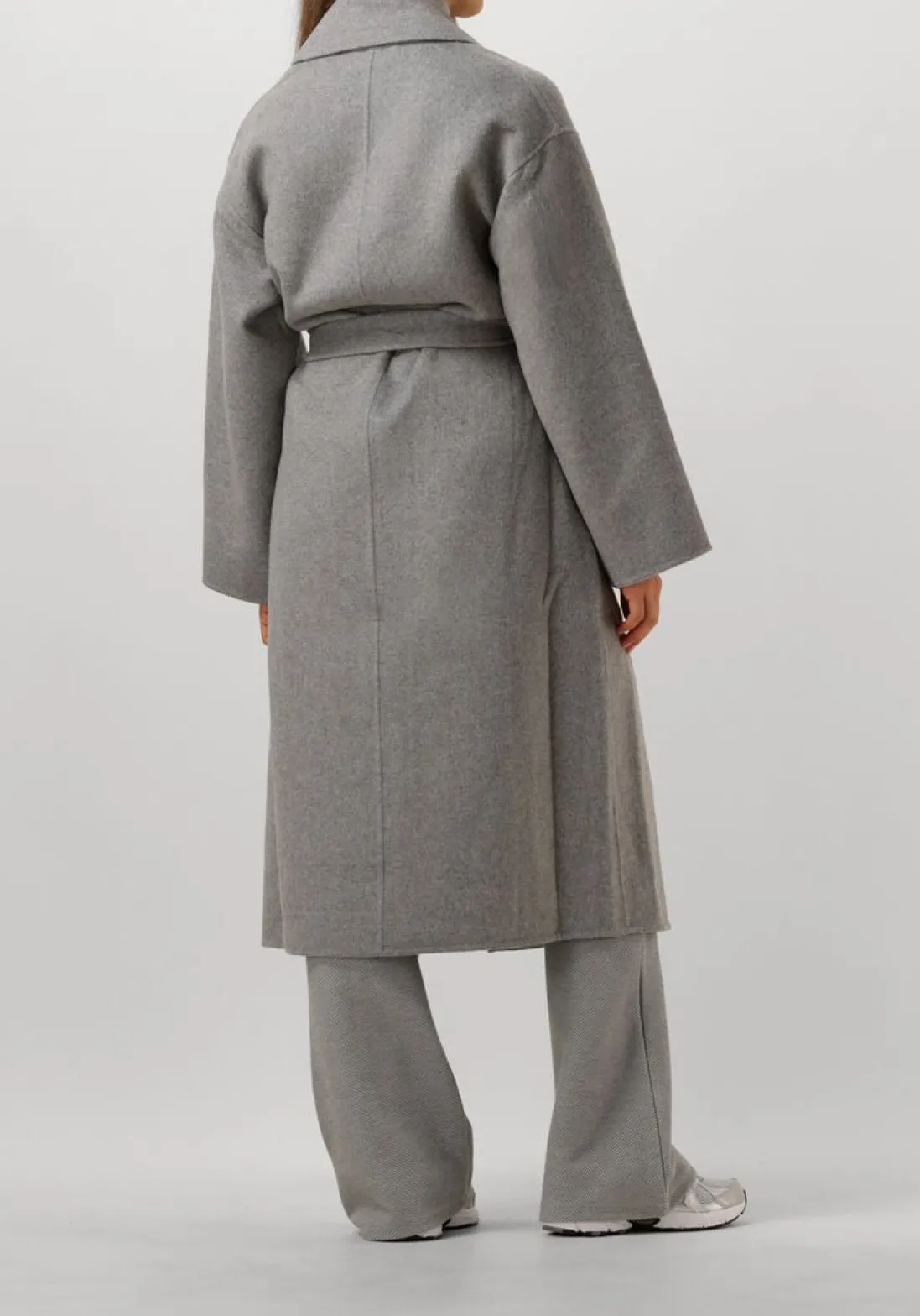 SUMMUM grijze mantel long coat wool classic grijs Discount