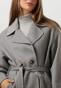 SUMMUM grijze mantel long coat wool classic grijs Discount