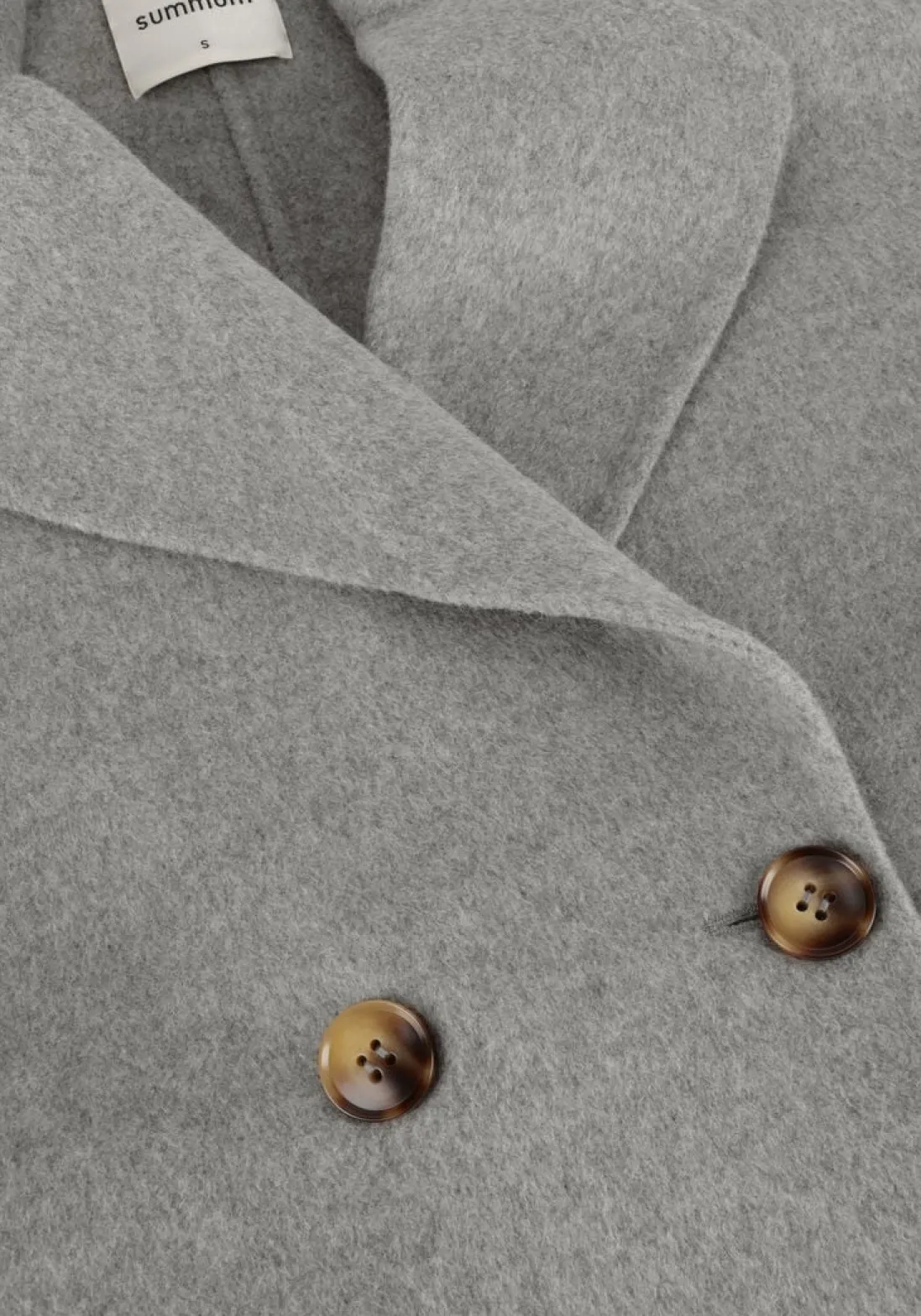 SUMMUM grijze mantel long coat wool classic grijs Discount