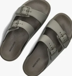 WOOLRICH grijze slippers two bands sandal man grijs Discount