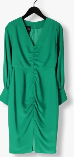 ACCESS e mini jurk ruched dress with v neckline groen Hot