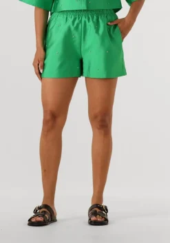ALIX THE LABEL e korte broek ladies woven embellished satin shorts groen Hot