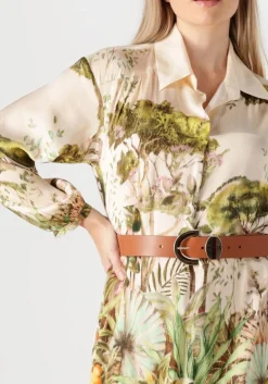 CAROLINE BISS e midi jurk 1161 groen Outlet