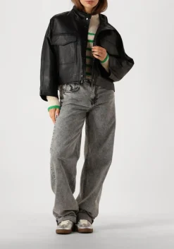 CO'COUTURE e trui coralie crop stripe o-knit groen