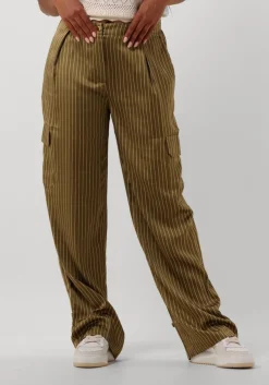 DANTE6 e lange broeken zijden krijtstreepbroek groen Online