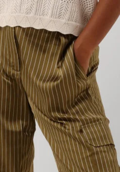 DANTE6 e lange broeken zijden krijtstreepbroek groen Online