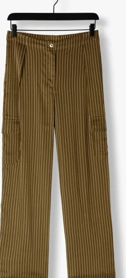 DANTE6 e lange broeken zijden krijtstreepbroek groen Online