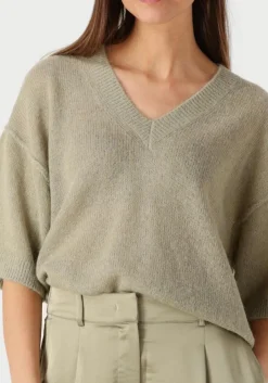 DANTE6 e trui talya v-neck sweater groen