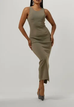 GESTUZ e midi jurk briellegz sl rib dress groen Sale