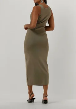 GESTUZ e midi jurk briellegz sl rib dress groen Sale