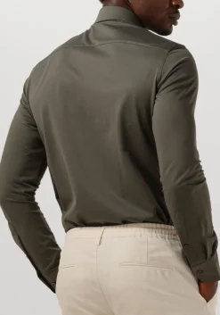 PROFUOMO e klassiek overhemd shirt x-cutaway sc sf japanese knitted groen Best