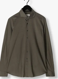 PROFUOMO e klassiek overhemd shirt x-cutaway sc sf japanese knitted groen Best