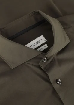 PROFUOMO e klassiek overhemd shirt x-cutaway sc sf japanese knitted groen Best