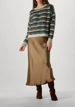 SUMMUM e midirok skirt heavy silk touch groen