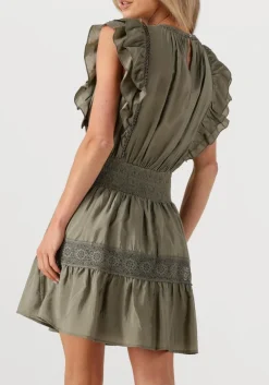 CO'COUTURE mini jurk callumcc frill pintuck dress khaki Hot