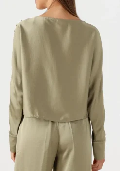DANTE6 blouses rocco satin button detail top khaki Online