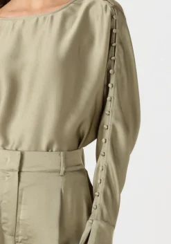 DANTE6 blouses rocco satin button detail top khaki Online