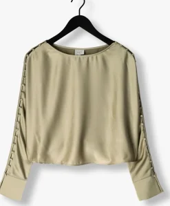DANTE6 blouses rocco satin button detail top khaki Online