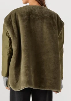 UGG faux fur jas w amilea rev quilted jacket khaki Online