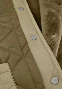 UGG faux fur jas w amilea rev quilted jacket khaki Online