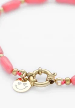 BONNIE STUDIOS kettingen tommy gold pink bracelet koraal New