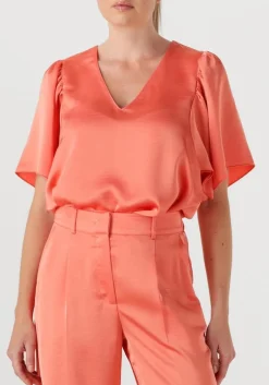 DANTE6 t-shirt arvi satin butterfly sleeve top koraal New