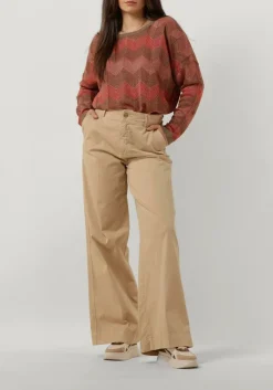 SUMMUM trui boat neck sweater shimmering lurex knit koraal Clearance