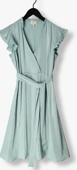 AAIKO e midi jurk florine shimmery vis 355 lichtblauw