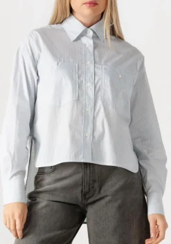 CLOSED e blouses cropped front oversized lichtblauw New