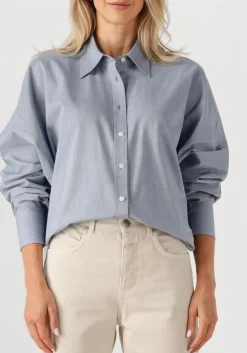 CLOSED e blouses pleated shirt lichtblauw Best